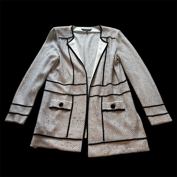 Ming Wang black and white dress coat - Picture 1 of 5